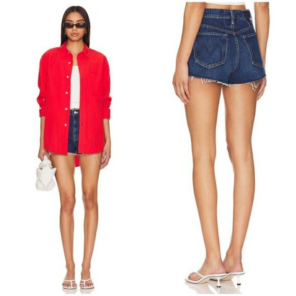 💕MOTHER💕 Dodger Short Short Fray Shorts Did You Bring Me Anything 28 NWT - Picture 8 of 16